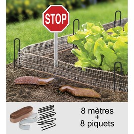La cordeline Barrier Anti-Limace Copper Netting 2cm x 8m with 8 Pegs Galvanised Metal CJN12A
