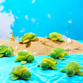 Sotiff Mini Turtle Stuffed Toy Bulk 3.2 Inch Cute Small Turtle Animal Plush Toys Decorations for Kids Adult Birthday Sea Animal Ocean Party Favor Supplies (100 Pieces)