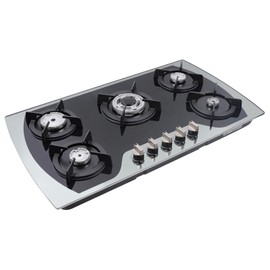 MuChaIOAK Built-In Gas Cooker, 5 Burners 35.4", Stove Top Gas Cooktop Tempered Glass Stovetop Cooker for for Kitchen, Home, Apartments, RVs, Easy To Clean