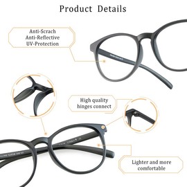 LifeArt Blue Light Blocking Glasses, Computer Reading Glasses with Spring Hinge, Gaming Glasses, TV Glasses for Women Men, Anti Glare (Matte Gray+Clear Brown+Clear Green,0.00 Magnification)