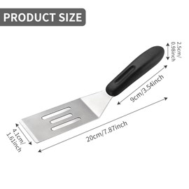 Metal Cooking Spatula, Stainless Steel Fish Spatula Meat Turner for Barbecue Kitchen Use Small Serving Spatulas Metal Spatulas for Cooking Fish Eggs Meat