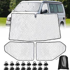 LCAUTFR Sun Protection Windscreen for V W T5 T6 Motorhome 3-Piece Thermal Mat Set Windscreen Cover Internal Windscreen Cover Occlusion Dark