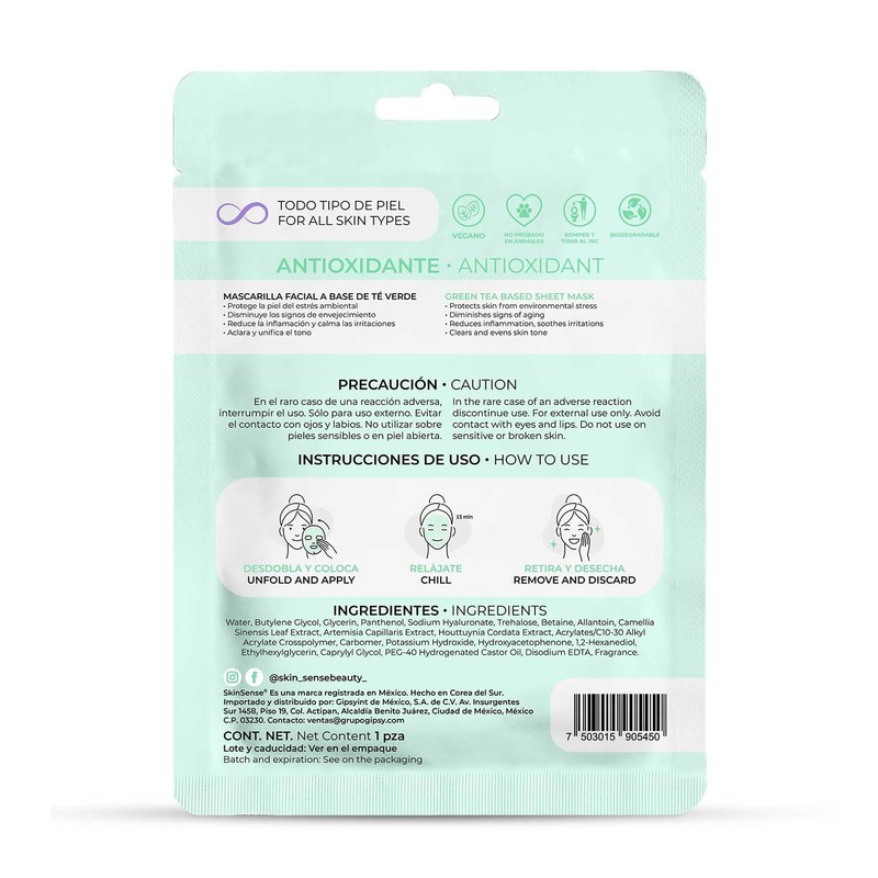 Skin Sense - Mascarilla Facial de Tela Biodegradable Coreana (1