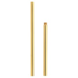 PATIKIL 9/16-18UNF Threaded Extension Rod, 7.9" Lamp Pipe and 11.8" Chandelier Light Extension Pole with Lamp Pipe Nipple for Pendant Light Island Lighting Chandelier Stems, Gold Tone