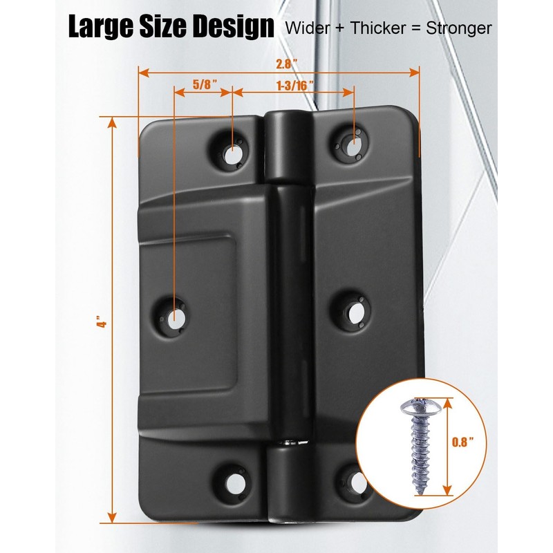 QNHEAY 2-Pack Black Cooler Oversized Mechanical Hinges Fit for Igloo
