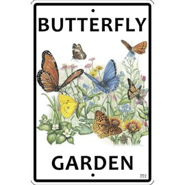 CROSSWALKS Butterfly Garden 10" X 15" Aluminum Sign (WS040)