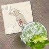 Unbranded Happy Elephant Riding Bicycle Animal 4'' X 4'' Square