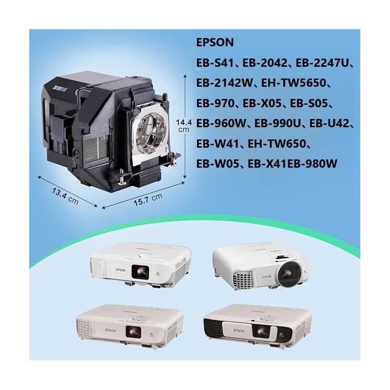 Projector Replacement Lamp for ELPLP96 EPSON EB-W05 EH-TW5650 EH-TW650 EB-S05