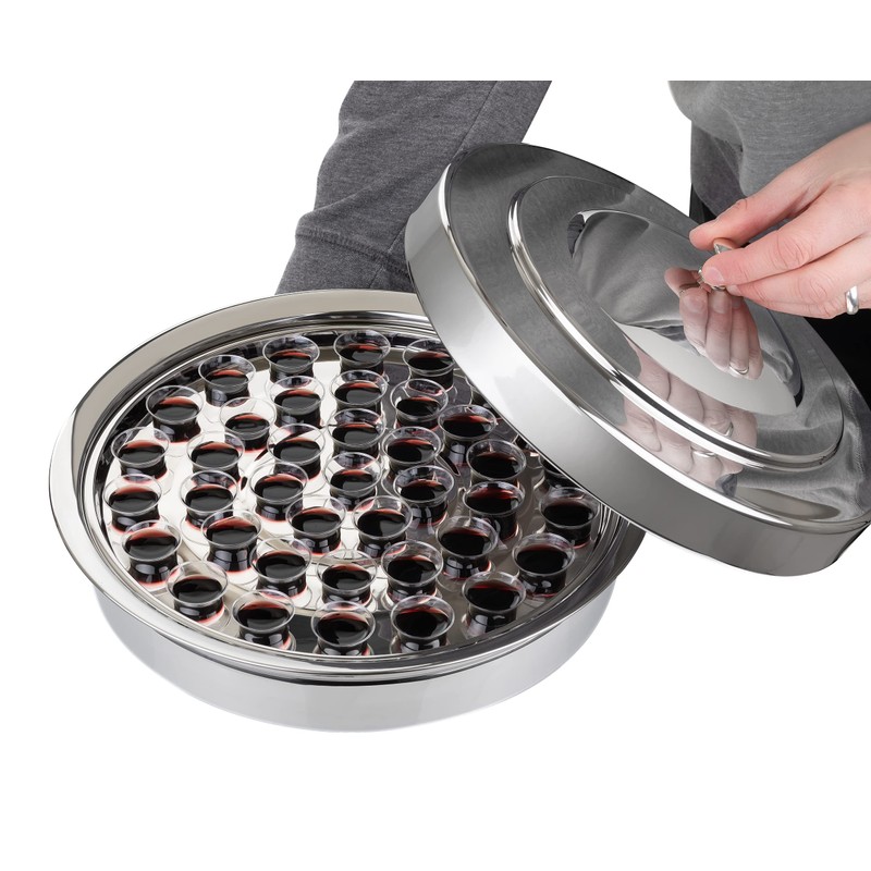 Steadfast Selections (Cup Tray) Silver Premium Communion Trays for Churches