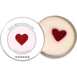 Jabón Limpiador De Brochas De Maquillaje,Champú Sólido En Forma De Corazón Limpiador De Cepillos De Maquillaje, Bronceador, Sombra, Base, Polvo Suelto, Licuador, Esponjas Y Cosméticos De