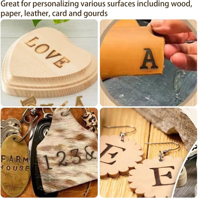 Wood Burning Letters Tips,Uppercase Alphabet HotStamps Set for Branding and