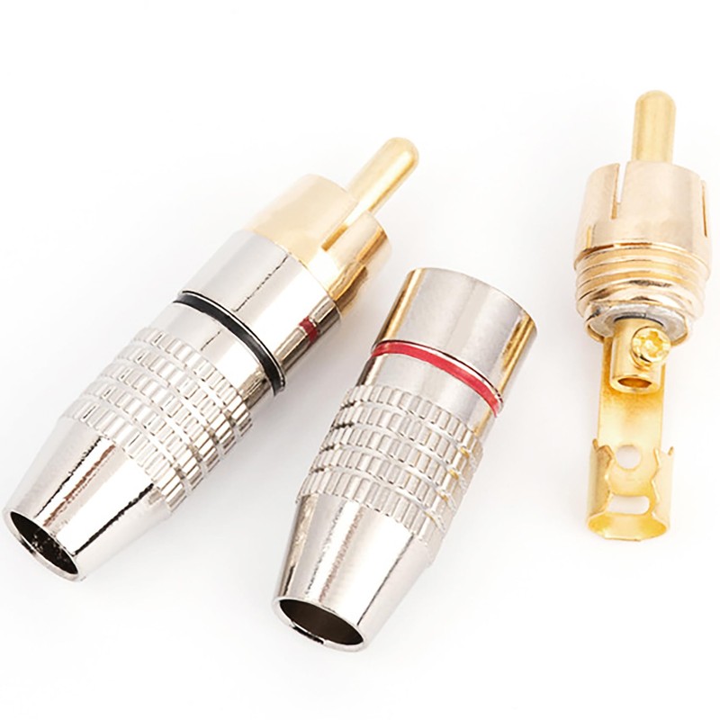tunghey 10Pack RCA Plug Connectors Coaxial Cable Audio Adapter Gold