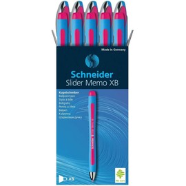 Schneider Pen, Slider MEMO XB (Extra Broad), Pack of 10, Pink (150209), Black