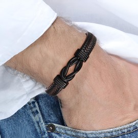 OMSEEN Grandson Graduation Gifts High School College Graduation Bracelet Gifts for Men Class of 2025 Love Knot Bracelet