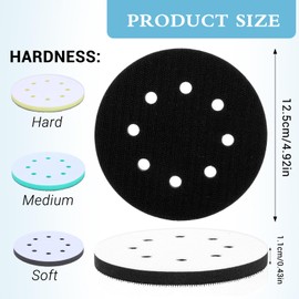 3 Pcs Surfprep Sander, Foam Sponge Sanding Pads, 5 Inch Soft, Medium, Hard Foam Orbital Sander Pad, Hook and Loop Sponge Cushion Buffer Backing Pad for Orbital