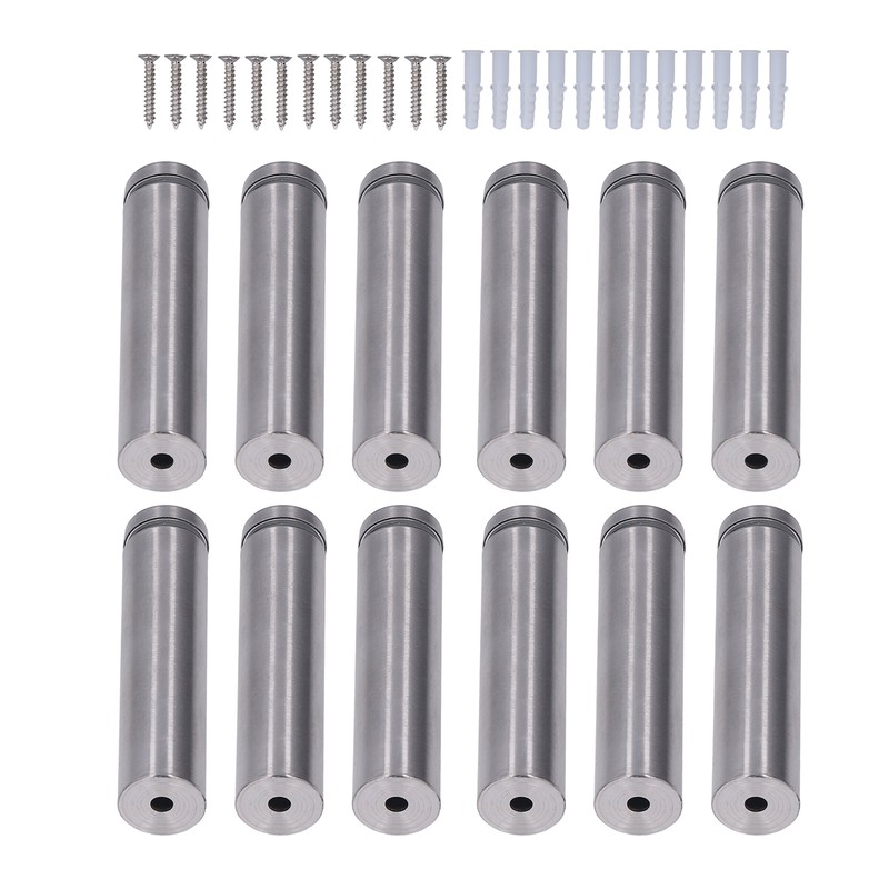 12 Set Stainless Steel Standoff Screws 19x80mm Advertising Screws Mounting