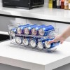 DELHOGAR Rolling Soda Can Organizer for Refrigerator Can Dispenser 10