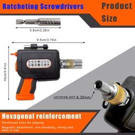 Xanadued 16-in-1 Multi Screwdriver Set, Pop Out Electric Screwdriver Gun with Magnetic Bit for Professionals, Home, DIY (Orange)