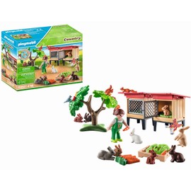 PLAYMOBIL Country 71252 Rabbit Hutch, Animals for the Organic Farm, Sustainable Toy for Children from 4 Years