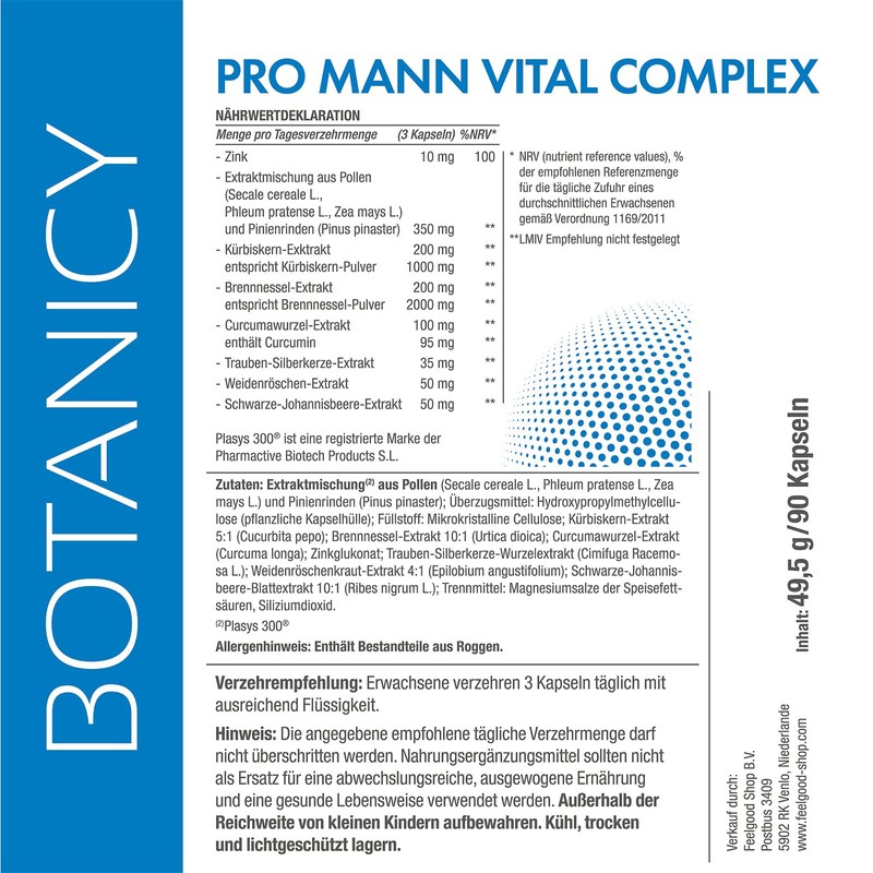 Prosta Vital Complex for Prostate, Bladder and Urinary Tract with