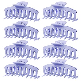 TOCESS Hair Claw Clips for Women - 8PK Large Neutral Matte Jumbo Hair Clips for Thick, Thin, Long, Short, Curly Hair Girls, Big Jaw Clip Set for Daily Use (Lavender Purple)