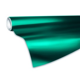 VViViD Emerald Dark Green Satin Chrome Vinyl Wrap Stretch Conform DIY Easy to Use Air-Release Adhesive (3ft x 5ft)