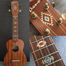 Inlaystickers Fret Markers for Ukuleles - Native American Style Ethnic Pattern - Natural UKF-295NA-NA