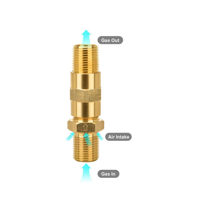 Stanbroil Fire Pit Burners Air Mixture Valve, Solid Brass 1/2"