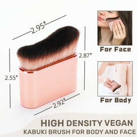 Self Tan Brush Self Tanning Brush Applicator- Kabuki Brush for Body, Rose Gold Foundation Brush Makeup Brush for Fake Tan,Sunscreen Brush for Best Self Tanner for Face and Body (Rose Gold)