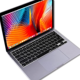 XSKN Israel Hebrew English Language Silicone Keyboard Cover Skin Compatible with 2020 New MacBook Air 13-inch with Touch ID and M1 Chip A2337 A2179 Laptop Keyboard (EU US Layout, Black),LPK359HEBK
