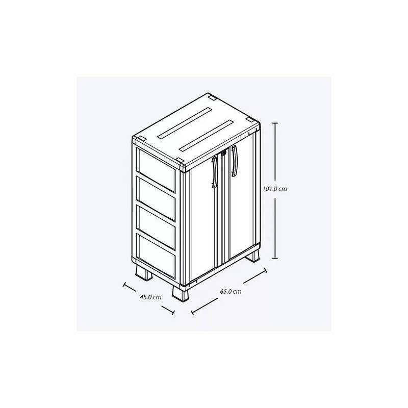JUNQUI Armario Organizador Mediano Barú Material De Plástico