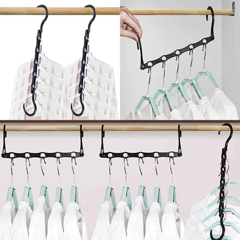 BDSHUNBF 2 Pack Clothes Drawer Organisers, with Hanger Hook, 7