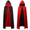 55" Stand Collar Reversible Cloak Masquerade Cape Costume, Black and