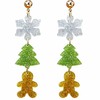 Christmas Earrings for Women Christmas Tree Snowflake Gingerbread Earrings Fun