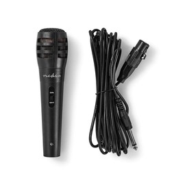NEDIS MPWD15BK Uni-Directional Dynamic Microphone, sensitivity 72dB +/- 3dB, 80Hz-12kHz, Wired 5m,Black