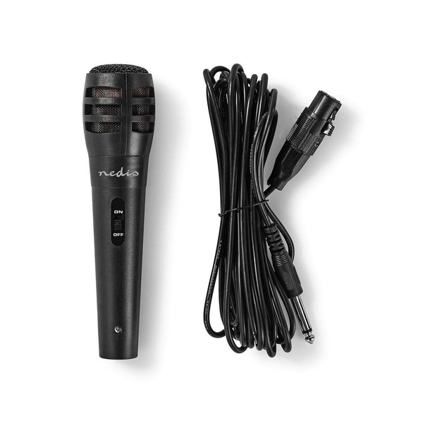 NEDIS MPWD15BK Uni-Directional Dynamic Microphone, sensitivity 72dB +/- 3dB, 80Hz-12kHz,