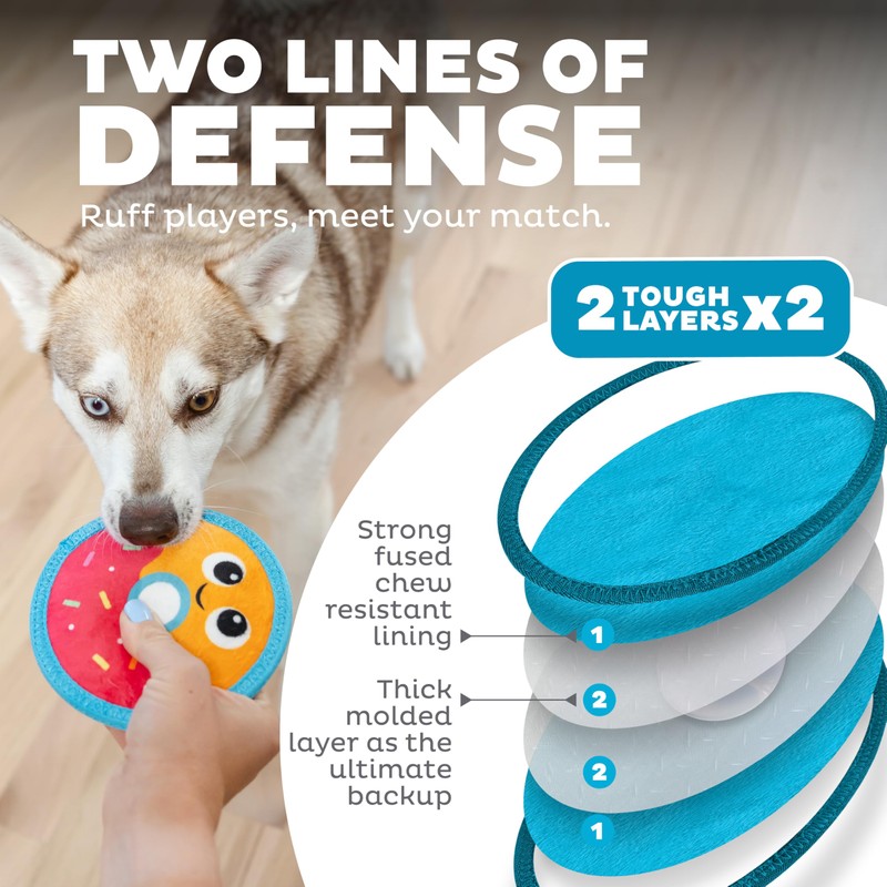 Outward Hound Tough Skinz Durable Squeaky Dog Toy with Two