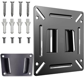Monitor Wall Mount for Most 14-24“ LED LCD TV or Computer，Small TV Mount RV Mount Bracket with 1 x Screw Kit，Max Load 33 lbs，Up to 100x100 VESA Wall Mount Fit for Home Camper Boat Trailer