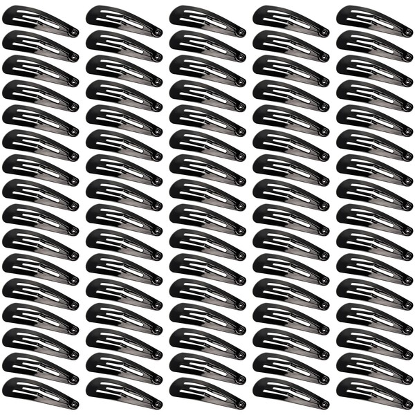 Beayuer 80 Pcs Black Metal Hair Clips 2 Inch Hair Clips for Girls and Women