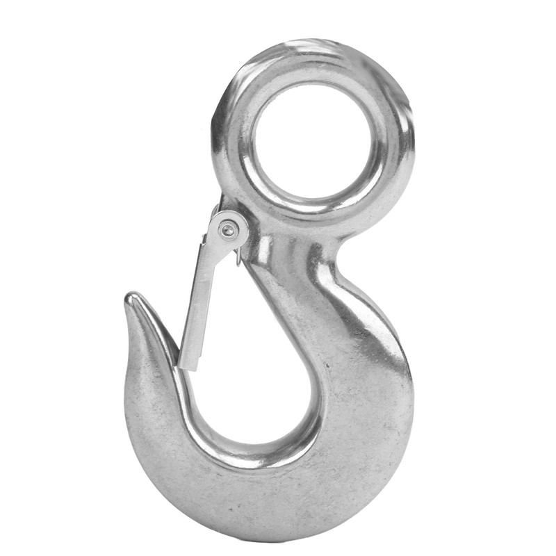 2pcs 1.5 Tons Eye Slip Hook with Safety Latch Stainless