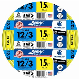 WIRE 12-3CU NM-B W/G15' by SOUTHWIRE COMPANY MfrPartNo 63947626