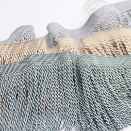 Rockreyoa Fringe Trim Fringe Lace Ribbon Tassel Trim Fringe Trim Window Curtains Accessories Macrame Curtains Border Decor for Curtains DIY Sewing Accessories Cushion Decor Beige