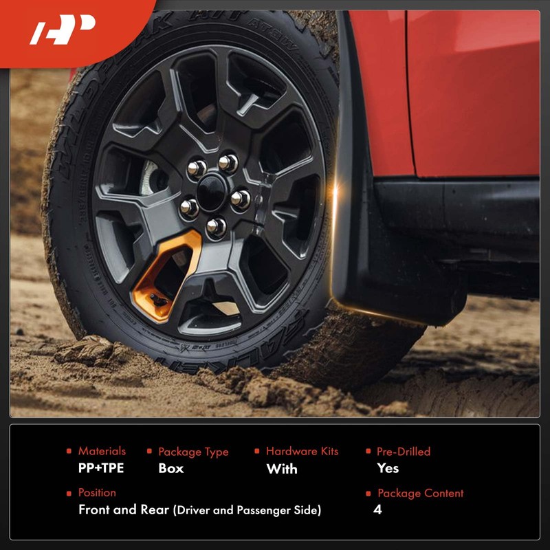 A-Premium Mud Flaps Compatible with Dodge Challenger 2015-2022 Coupe, No