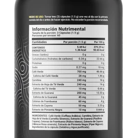 Up Blend de 180 Cápsulas. Ingredientes naturales: Café Verde, Carnitina, Té Verde, Guaraná, Cetonas De Frambuesa y Cayena. Up Blend B Life.