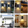 DAKAFUL Dimmable Wall Lights Outdoor 2 Packs, Integrated LED Square