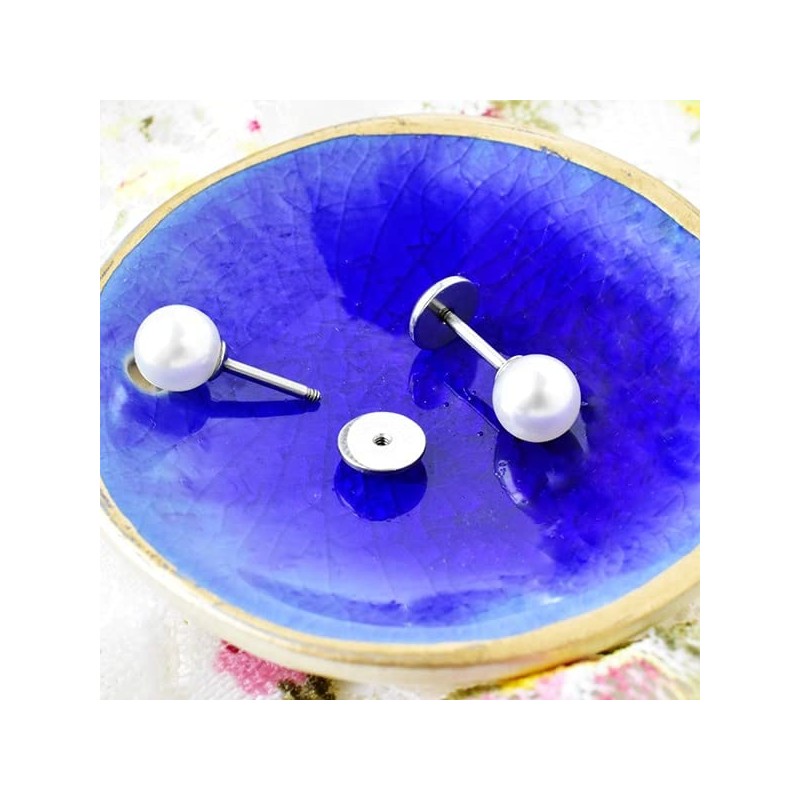 ComfyEarrings Pearl Studs with Comfy Flat Back