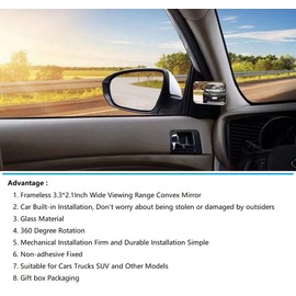blind spot mirror, car mirror, safety mirror, driving safety mirror, gift, blind area mirror, overtaking mirror