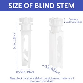 Vertical Blind Replacement Parts Repair Tabs White Stems for Window Carrier Vertical Blinds Curtain Accessories(12 Pieces)