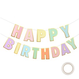 JeoPoom Birthday Decoration, Happy Birthday Banner Kit, Happy Birthday Garland, for Decorations for Birthday Parties, Creative Bronzing Ornaments (Multiple Colours)