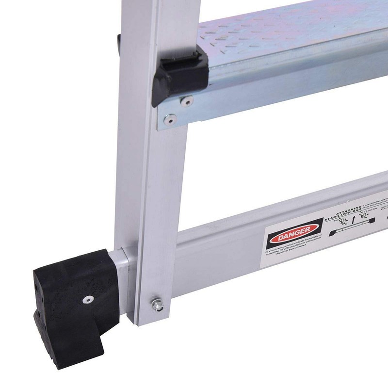Giantex Aluminum Platform Non-Slip Folding Work Bench Drywall Stool Ladder